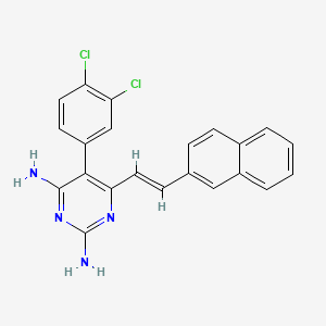 2,4-Pyrimidinediamine, 5-(3,4-dichlorophenyl)-6-(2-(2-naphthalenyl)ethenyl)-