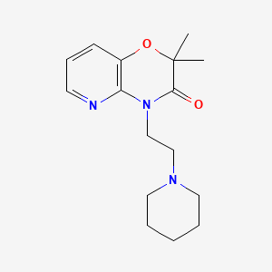 molecular formula C16H23N3O2 B12733397 2H-Pyrido(3,2-b)-1,4-oxazin-3(4H)-one, 2,2-dimethyl-4-(2-(1-piperidinyl)ethyl)- CAS No. 86267-45-0