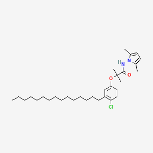 molecular formula C31H49ClN2O2 B12733402 Propanamide, 2-(4-chloro-3-pentadecylphenoxy)-N-(2,5-dimethyl-1H-pyrrol-1-yl)-2-methyl- CAS No. 124237-34-9