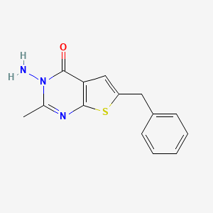 molecular formula C14H13N3OS B1273343 3-氨基-6-苄基-2-甲基噻唑并[2,3-d]嘧啶-4(3H)-酮 CAS No. 438226-53-0