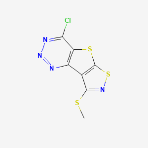 9-chloro-3-methylsulfanyl-5,7-dithia-4,10,11,12-tetrazatricyclo[6.4.0.02,6]dodeca-1(8),2(6),3,9,11-pentaene