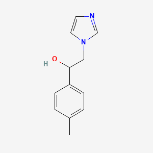 molecular formula C12H14N2O B12733453 1H-Imidazole-1-ethanol, alpha-(4-methylphenyl)-, (+-)- CAS No. 154719-70-7