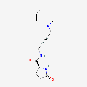 molecular formula C16H25N3O2 B12733457 2-Pyrrolidinecarboxamide, N-(4-hexahydro-1(2H)-azocinyl)-2-butynyl-5-oxo-, (S)- CAS No. 81639-00-1