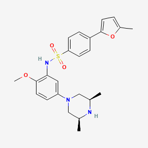 N-[5-[(3R,5S)-3,5-dimethylpiperazin-1-yl]-2-methoxyphenyl]-4-(5-methylfuran-2-yl)benzenesulfonamide