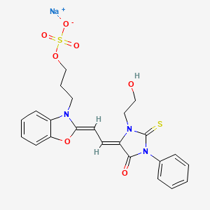 1-(2-Hydroxyethyl)-3-phenyl-2-thioxo-5-((3-(3-(sulphooxy)propyl)-3H-benzoxazol-2-ylidene)ethylidene)imidazolidin-4-one, monosodium salt