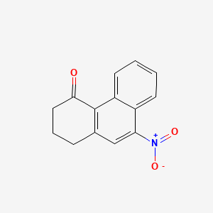 molecular formula C14H11NO3 B12733530 4(1H)-Phenanthrenone, 2,3-dihydro-9-nitro- CAS No. 272438-27-4