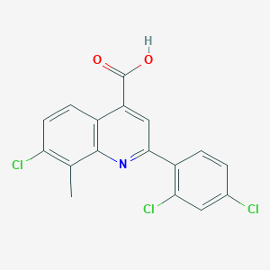 molecular formula C17H10Cl3NO2 B1273376 7-氯-2-(2,4-二氯苯基)-8-甲基喹啉-4-羧酸 CAS No. 863438-00-0