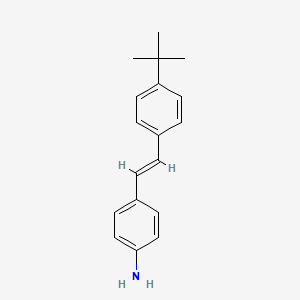 molecular formula C18H21N B12733761 trans-4'-tert-Butyl-4-aminostilbene CAS No. 74518-99-3