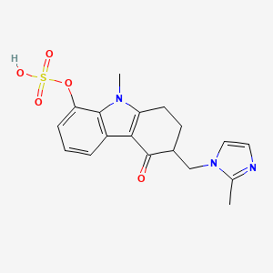 molecular formula C18H19N3O5S B12733773 Ondansetron 8-sulfate CAS No. 126671-73-6