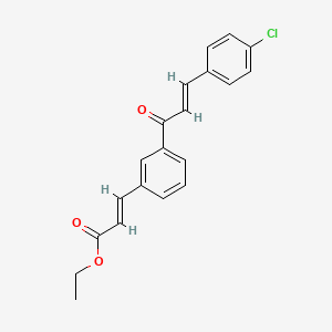 molecular formula C20H17ClO3 B12733785 Ethyl (E,E)-3-(3-(3-(4-chlorophenyl)-1-oxo-2-propenyl)phenyl)-2-propenoate CAS No. 82885-71-0