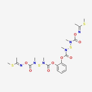 molecular formula C20H28N6O8S4 B12733845 1,2-Phenylene 5-oxo-2,4,8-trimethyl-6-oxa-3,9-dithia-2,4,7-triazadec-7-enoate CAS No. 87767-36-0