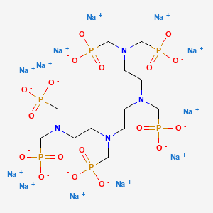 molecular formula C12H24N4Na12O18P6 B12733868 Dodecasodium (ethane-1,2-diylbis(((phosphonatomethyl)imino)ethane-2,1-diylnitrilobis(methylene)))tetrakisphosphonate CAS No. 93919-79-0