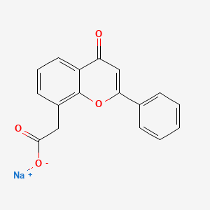 molecular formula C17H11NaO4 B12733940 Mitoflaxone sodium CAS No. 87626-64-0