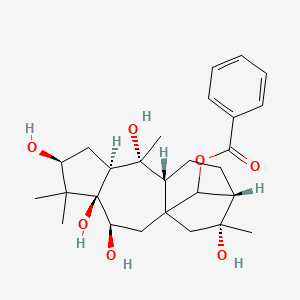 molecular formula C27H38O7 B12734037 [(3S,4R,6S,8S,9R,10R,13S,14R)-3,4,6,9,14-pentahydroxy-5,5,9,14-tetramethyl-16-tetracyclo[11.2.1.01,10.04,8]hexadecanyl] benzoate 