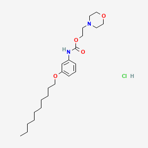 molecular formula C23H39ClN2O4 B12734053 2-Morpholinoethyl (3-(decyloxy)phenyl)carbamate monohydrochloride CAS No. 112923-10-1