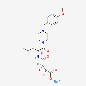 Oxiranecarboxylic acid, 3-(((1-((4-((4-methoxyphenyl)methyl)-1-piperazinyl)carbonyl)-3-methylbutyl)amino)carbonyl)-, monosodium salt