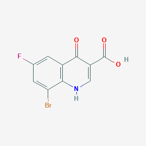 molecular formula C10H5BrFNO3 B1273419 8-Brom-6-fluor-4-hydroxychinolin-3-carbonsäure CAS No. 1019016-15-9