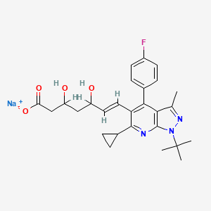 6-Heptenoic acid, 7-(6-cyclopropyl-1-(1,1-dimethylethyl)-4-(4-fluorophenyl)-3-methyl-1H-pyrazolo(3,4-b)pyridin-5-yl)-3,5-dihydroxy-, monosodium salt