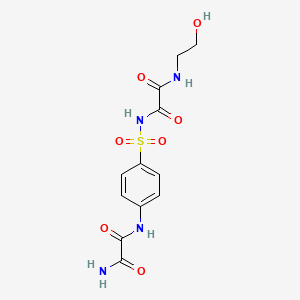 molecular formula C12H14N4O7S B12734310 Ethanediamide, N-((4-((aminooxoacetyl)amino)phenyl)sulfonyl)-N'-(2-hydroxyethyl)- CAS No. 81717-32-0