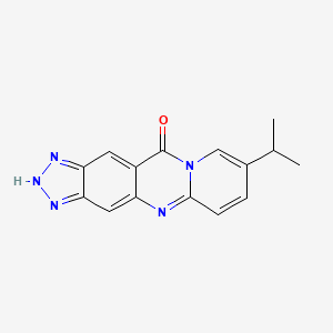 molecular formula C15H13N5O B12734314 Pyrido(2,1-b)-1,2,3-triazolo(4,5-g)quinazolin-11(1H)-one, 8-(1-methylethyl)- CAS No. 126884-00-2