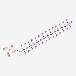 molecular formula C16H6F29O4P B12734335 3,3,4,4,5,5,6,6,7,7,8,8,9,9,10,10,11,11,12,12,13,13,14,14,15,15,16,16,16-Nonacosafluorohexadecyl dihydrogen phosphate CAS No. 94200-54-1