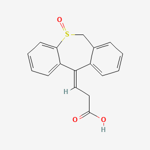 molecular formula C17H14O3S B12734359 (E)-3-(6,11-Dihydrodibenzo(b,e)thiepin-11-ylidene)propionic acid S-oxide CAS No. 112930-62-8