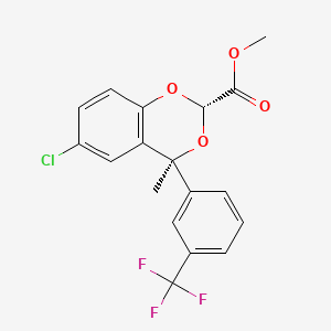 1,3-Benzodioxan-2-carboxylic acid, 6-chloro-4-methyl-4-(alpha,alpha,alpha-trifluoro-m-tolyl)-, methyl ester, (E)-