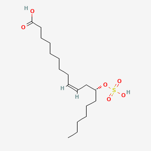 molecular formula C18H34O6S B12734434 12-Sulphoricinic acid CAS No. 36634-48-7