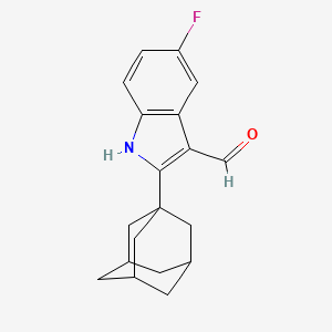 molecular formula C19H20FNO B1273444 2-(1-金刚烷基)-5-氟-1H-吲哚-3-甲醛 CAS No. 588670-60-4