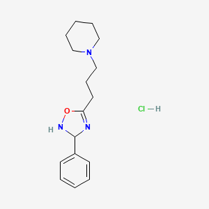 molecular formula C16H24ClN3O B12734464 1-(3-(3-Phenyl-delta(sup 4)-1,2,4-oxadiazolin-5-yl)propyl)piperidine hydrochloride CAS No. 102207-10-3