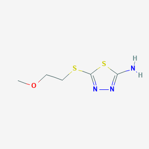 molecular formula C5H9N3OS2 B1273453 5-[(2-甲氧基乙基)硫代]-1,3,4-噻二唑-2-胺 CAS No. 82381-77-9