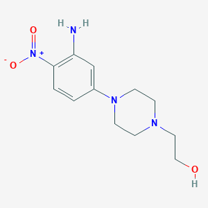 molecular formula C12H18N4O3 B1273462 2-[4-(3-氨基-4-硝基苯基)哌嗪-1-基]乙醇 CAS No. 23470-44-2