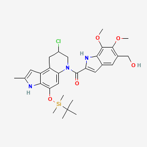 3H-Pyrrolo(3,2-f)quinoline, 6,7,8,9-tetrahydro-8-chloro-4-(((1,1-dimethylethyl)dimethylsilyl)oxy)-2-methyl-6-((5,6,7-trimethoxy-1H-indol-2-yl)carbonyl)-