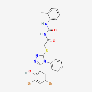 Acetamide, 2-((5-(3,5-dibromo-2-hydroxyphenyl)-4-phenyl-4H-1,2,4-triazol-3-yl)thio)-N-(((2-methylphenyl)amino)carbonyl)-