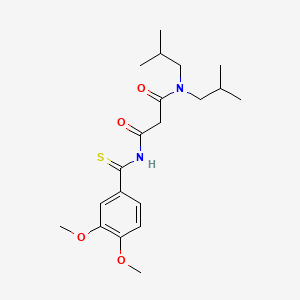 Propanediamide, N,N-bis(2-methylpropyl)-N'-((3,4-dimethoxyphenyl)thioxomethyl)-