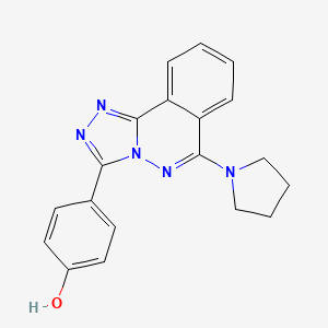 molecular formula C19H17N5O B12734817 4-(6-(1-Pyrrolidinyl)-1,2,4-triazolo(3,4-a)phthalazin-3-yl)phenol CAS No. 87540-29-2