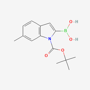 molecular formula C14H18BNO4 B1273491 1-BOC-6-甲基吲哚-2-硼酸 CAS No. 850568-51-3