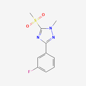 molecular formula C10H10FN3O2S B12735077 1H-1,2,4-Triazole, 3-(3-fluorophenyl)-1-methyl-5-(methylsulfonyl)- CAS No. 154106-12-4