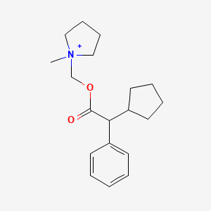 molecular formula C19H28NO2+ B12735113 1-(((Cyclopentylphenylacetyl)oxy)methyl)-1-methyl-pyrrolidinium CAS No. 789440-04-6