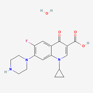 molecular formula C17H20FN3O4 B12735126 Ciprofloxacin hydrate CAS No. 128074-76-0