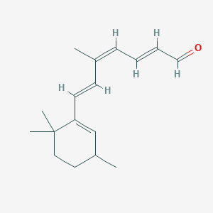 molecular formula C17H24O B12735149 7-(2,2,6-Trimethylcyclohexen-1-yl)-5-methyl-2,4,6-heptatrienal CAS No. 67567-19-5