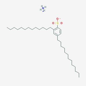 molecular formula C32H61NO3S B12735188 azanium;2,4-di(tridecyl)benzenesulfonate CAS No. 81611-39-4