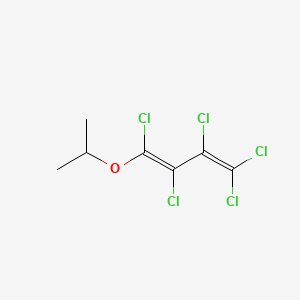 molecular formula C7H7Cl5O B12735235 1,1,2,3,4-Pentachloro-4-(isopropoxy)buta-1,3-diene CAS No. 104317-62-6