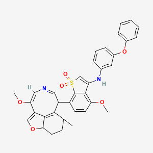 Benzo(b)thiophen-3-amine, 4-methoxy-7-(10-methoxy-5-methyl-4,5,6,7-tetrahydro-3H-furo(4,3,2-fg)(3)benzazocin-6-yl)-N-(3-phenoxyphenyl)-, 1,1-dioxide