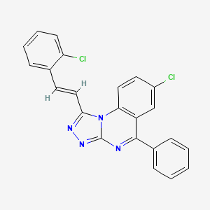 (1,2,4)Triazolo(4,3-a)quinazoline, 7-chloro-1-(2-(chlorophenyl)ethenyl)-5-phenyl-