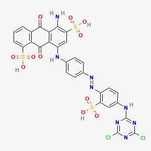 5-Amino-8-((4-((4-((4,6-dichloro-1,3,5-triazin-2-yl)amino)-2-sulphophenyl)azo)phenyl)amino)-9,10-dihydro-9,10-dioxoanthracene-1,6-disulphonic acid