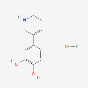 molecular formula C11H14BrNO2 B12735380 1,2-Benzenediol, 4-(1,2,5,6-tetrahydro-3-pyridinyl)-, hydrobromide CAS No. 83010-36-0