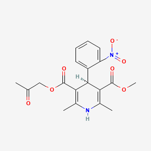 molecular formula C19H20N2O7 B12735440 Aranidipine, (S)- CAS No. 148372-44-5