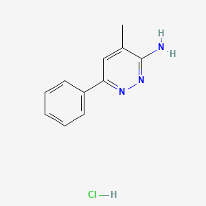 molecular formula C11H12ClN3 B12735452 3-Pyridazinamine, 4-methyl-6-phenyl-, monohydrochloride CAS No. 86663-20-9