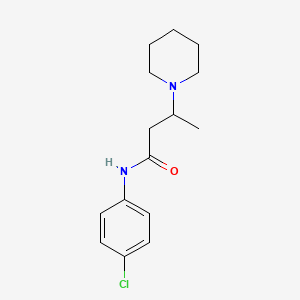 molecular formula C15H21ClN2O B12735476 4'-Chloro-beta-methyl-1-piperidinepropionanilide CAS No. 108971-38-6